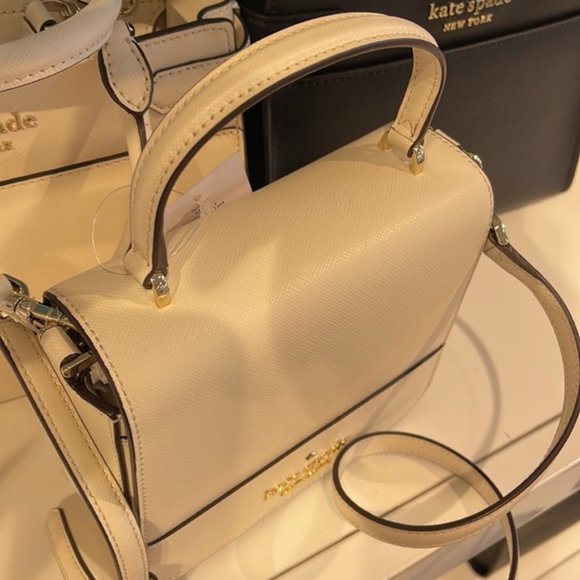 Kate Spade Staci Square Crossbody Saffiano Leather Parchment - Picture 14 of 16